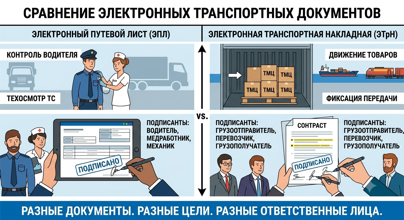 Электронные путевые листы и ЭТрН с 1 сентября 2026: кому обязательно, а кому нет