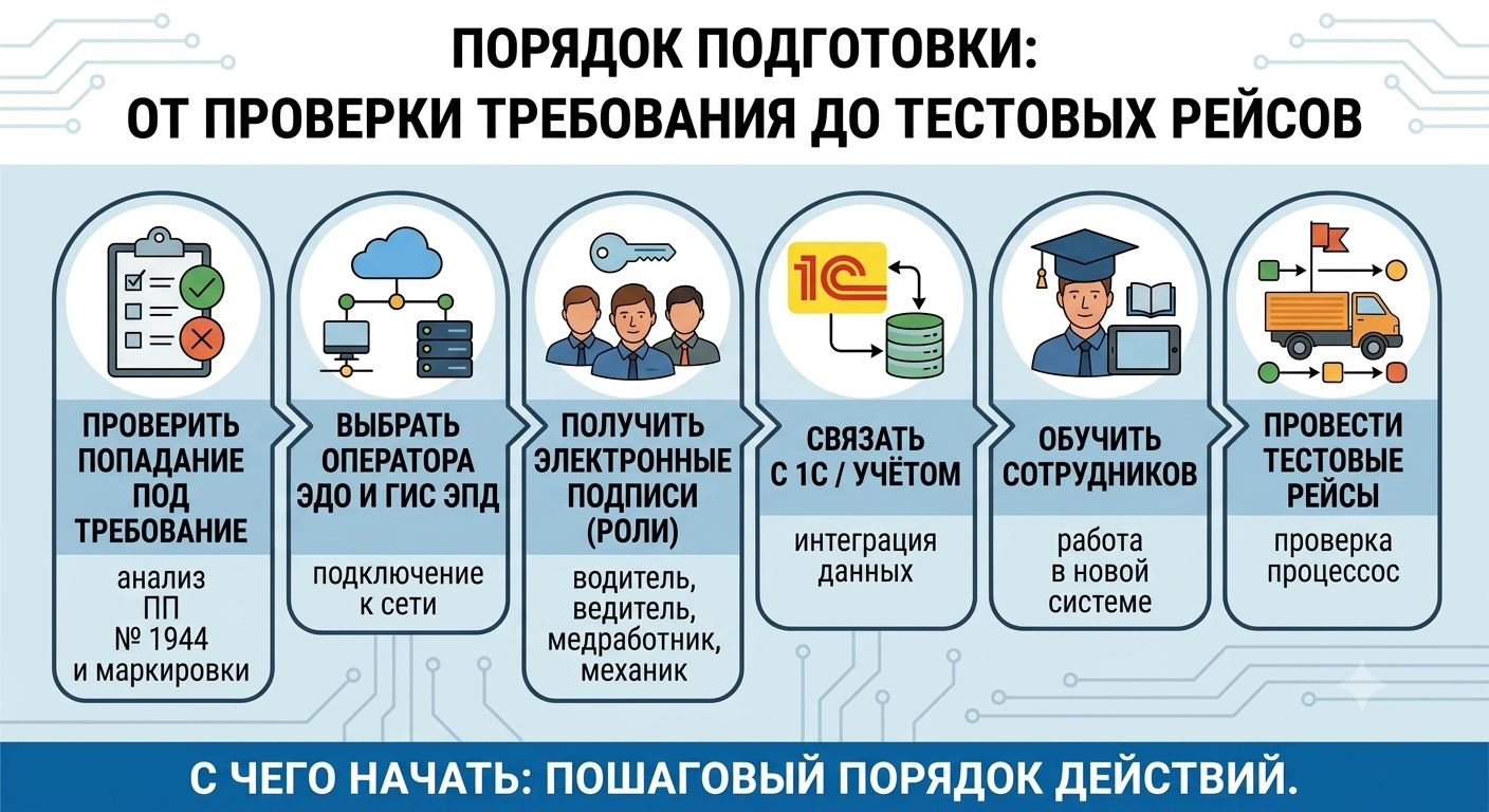 Порядок подготовки: от проверки требования до тестовых рейсов